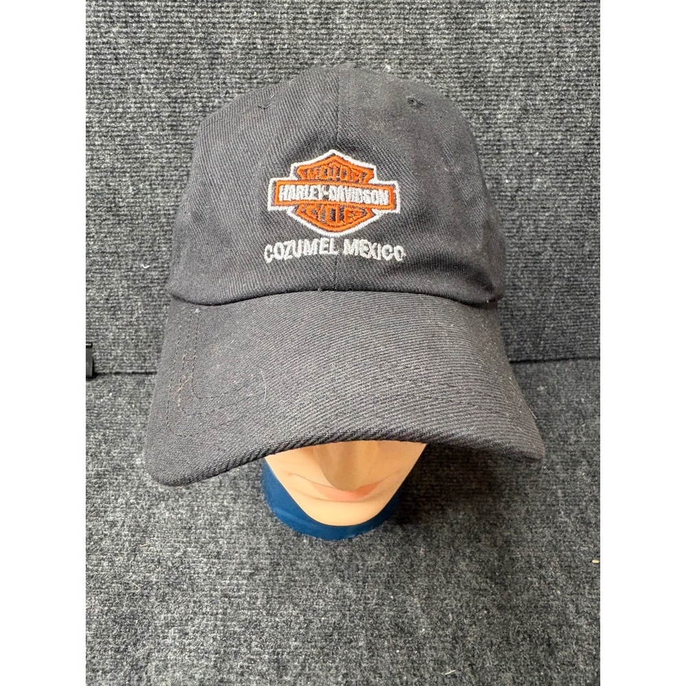 Harley Davidson Cozumel Mexico Black Embroidered Logo Baseball Cap Adjustable